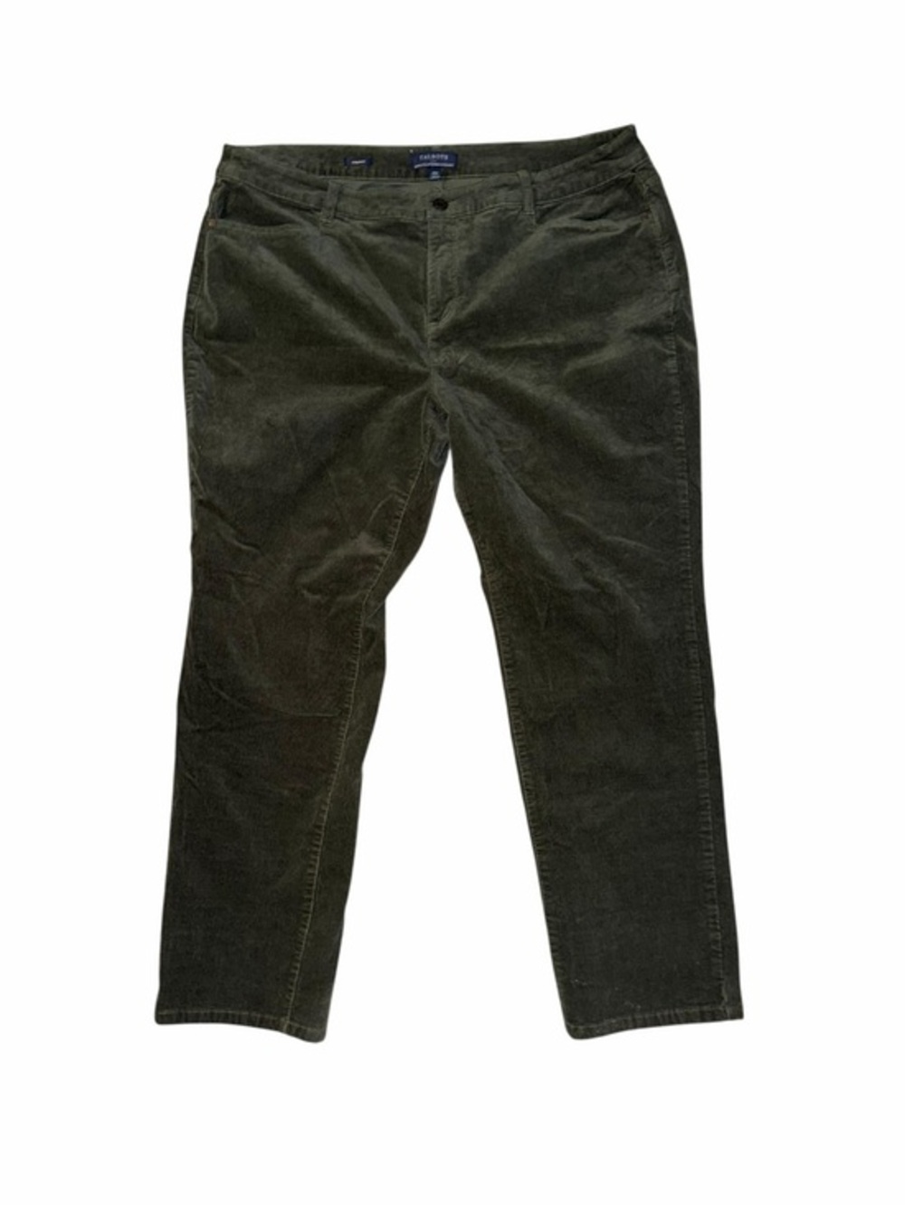 Talbots Straight Leg Corduroy Pants in Olive